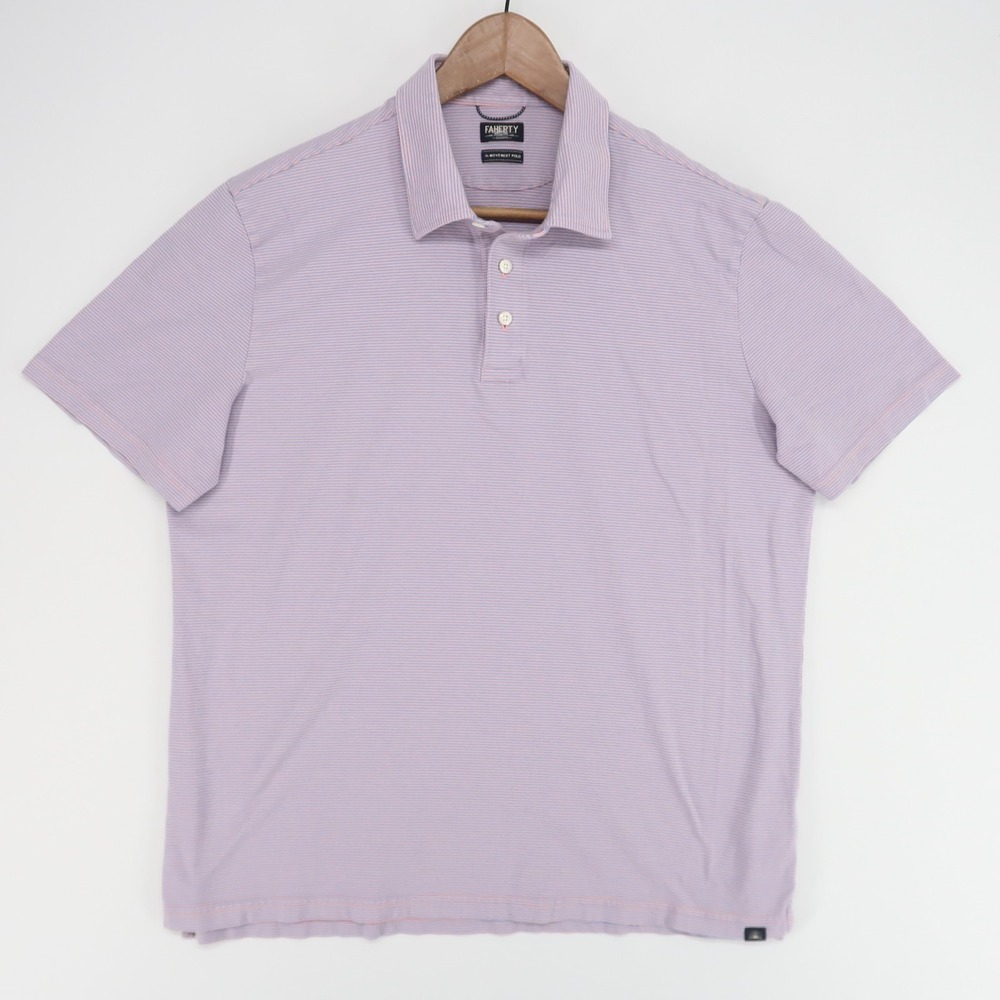Faherty Lavender Short Sleeve Polo